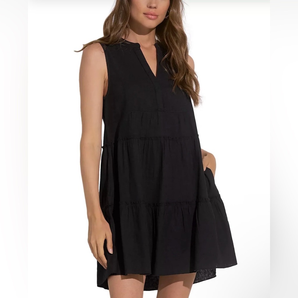 Elan Mini Dress Cotton/Flax Women’s XS Resort Vacation Flowy Coverup Beach Light